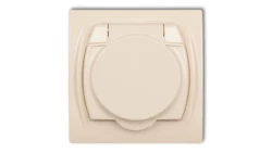 LOGO Gniazdo bryzgoszczelne z/u (klapka beľowa) beżowy 1LGPB-1zp