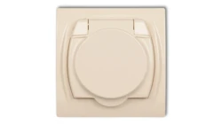 LOGO Gniazdo bryzgoszczelne z/u SCHUKO (klapka beľowa) beżowy 1LGPB-1sp