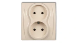 LOGO Gniazdo podwójne b/u beżowy 1LGP-2p