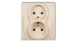 LOGO Gniazdo podwójne z/u beżowy 1LGP-2zp