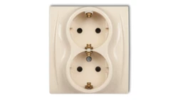 LOGO Gniazdo podwójne z/u SCHUKO beżowy 1LGP-2sp