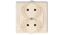LOGO Gniazdo podwójne 2x(2P) beżowy 1LGPR-2