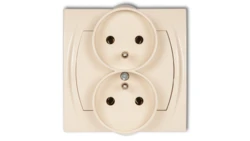 LOGO Gniazdo podwójne z/u beżowy 1LGPR-2z