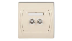 LOGO Gniazdo antenowe podwójne typu F (SAT) beżowy 1LGF-2