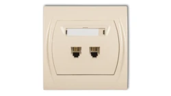 LOGO Gniazdo telefoniczne podwójne 2xRJ11, 4-stykowy beżowy 1LGT-2
