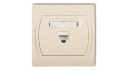 LOGO Gniazdo komputerowe pojedyncze 1xRJ45, kat. 5e, 8-stykowy beżowy 1LGK-1