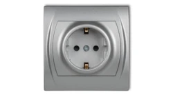LOGO Gniazdo pojedyncze z/u SCHUKO srebrny metalik 7LGP-1sp