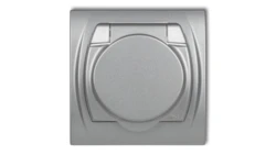 LOGO Gniazdo bryzgoszczelne z/u SCHUKO (klapka srebrny metalik) srebrny metalik 7LGPB-1sp