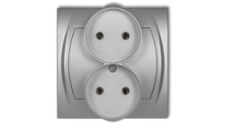 LOGO Gniazdo podwójne 2x(2P) srebrny metalik 7LGPR-2