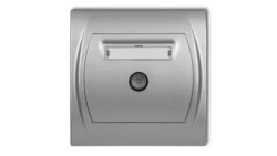 LOGO Gniazdo antenowe TV pojedyncze srebrny metalik 7LGTV-1