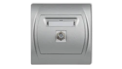 LOGO Gniazdo antenowe pojedyncze typu F (SAT) srebrny metalik 7LGF-1