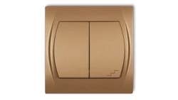 LOGO Łącznik jednobiegunowy ze schodowym złoty metalik 8LWP-10