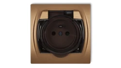 LOGO Gniazdo bryzgoszczelne z/u (klapka dymna) złoty metalik 8LGPB-1zdp