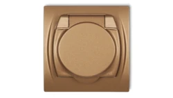 LOGO Gniazdo bryzgoszczelne z/u SCHUKO (klapka złoty metalik) złoty metalik 8LGPB-1sp