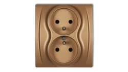 LOGO Gniazdo podwójne z/u złoty metalik 8LGP-2zp