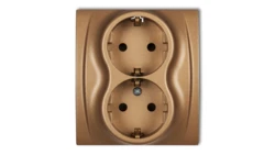 LOGO Gniazdo podwójne z/u SCHUKO złoty metalik 8LGP-2sp