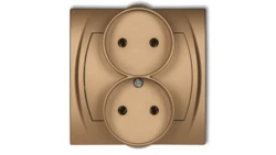 LOGO Gniazdo podwójne 2x(2P) złoty metalik 8LGPR-2