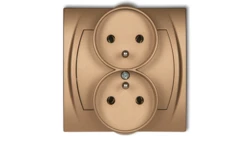 LOGO Gniazdo podwójne z/u złoty metalik 8LGPR-2z