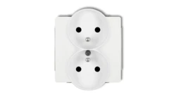 DECO Gniazdo podwójne z/u 2x2P+Z biały DGPR-2zp