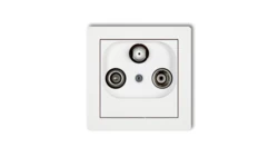 DECO Gniazdo antenowe RTV-SAT przelotowe 10dB biały DGSP