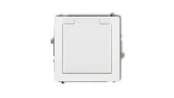 DECO Gniazdo bryzgoszczelne z/u SCHUKO (klapka biała) biały DGPB-1sp