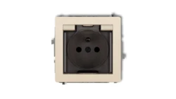 DECO Gniazdo bryzgoszczelne z/u (klapka dymna) beżowy 1DGPB-1zdp