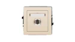 DECO Gniazdo antenowe pojedyncze typu F (SAT) pozłacany beżowy 1DGF-1.1