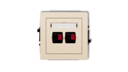 DECO Gniazdo głośnikowe podwójne beżowy 1DGG-2