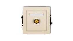 DECO Gniazdo pojedyncze RCA (typu cinch - żółty, pozłacany) beżowy 1DGRCA-1