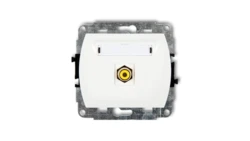 TREND Gniazdo pojedyncze RCA (typu cinch - żółty, pozłacany) biały GRCA-1