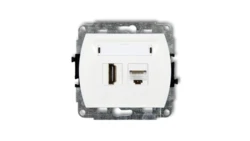 TREND Gniazdo pojedyncze HDMI + Gniazdo komputerowe pojedyncze 1xRJ45, kat. 5e, 8-stykowy biały GHK