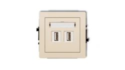 DECO Gniazdo podwójne 2xUSB-AA beżowy 1DGUSB-2