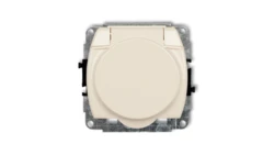 TREND Gniazdo bryzgoszczelne z/u SCHUKO (klapka beżowa) beżowy 1GPB-1sp