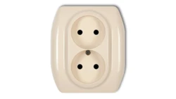 TREND Gniazdo podwójne b/u beżowy 1GP-2p
