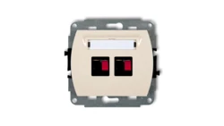 TREND Gniazdo głośnikowe podwójne beżowy 1GG-2