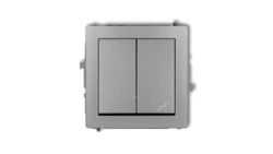 DECO Łącznik jednobiegunowy ze schodowym (wspólne zasilanie) srebrny metalik 7DWP-10.1