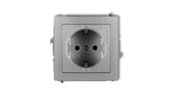 DECO Gniazdo pojedyncze z/u SCHUKO srebrny metalik 7DGP-1sp