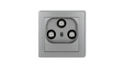DECO Gniazdo multimedialne 3F DATA (UPC) srebrny metalik 7DGMU
