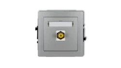 DECO Gniazdo pojedyncze RCA (typu cinch - żółty, pozłacany) srebrny metalik 7DGRCA-1