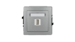 DECO Gniazdo pojedyncze USB-AA srebrny metalik 7DGUSB-1
