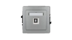 DECO Gniazdo pojedyncze USB-AB srebrny metalik 7DGUSB-3