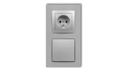 DECO Gniazdo ssące odkurzacza centralnego z gniazdem pojedynczym z uziemieniem DECOvac srebrny metalik 7DGV-2