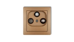 DECO Gniazdo antenowe RTV-SAT końcowe multimedialne (Internet) złoty metalik 8DGM