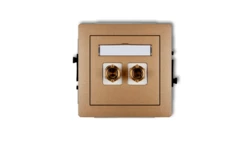 DECO Gniazdo głośnikowe pojedyncze (typu banan - czerwony i czarny, pozłacany, 4 mm2, do lutowania) złoty metalik 8DGG-3