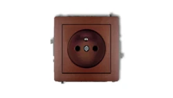 DECO Gniazdo pojedyncze z/u 2P+Z brązowy metalik 9DGP-1zp