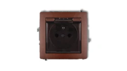 DECO Gniazdo bryzgoszczelne z/u (klapka dymna) brązowy metalik 9DGPB-1zdp
