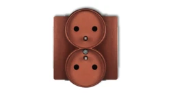 DECO Gniazdo podwójne z/u brązowy metalik 9DGPR-2zp