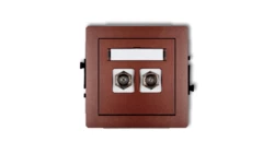 DECO Gniazdo antenowe podwójnego typu F (SAT) pozłacany brązowy metalik 9DGF-2.1