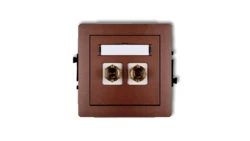 DECO Gniazdo głośnikowe pojedyncze (typu banan - czerwony i czarny, pozłacany, 4 mm2, skręcany) brązowy metalik 9DGG-4