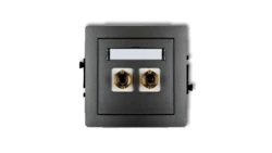 DECO Gniazdo głośnikowe pojedyncze (typu banan - czerwony i czarny, pozłacany, 4 mm2, skręcany) grafitowy 11DGG-4